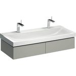 Mueble bajo Geberit Xeno² para lavabo con ancho a partir de 120 cm, con dos cajones: 117.4x22cm, Greige, Cubierto mate